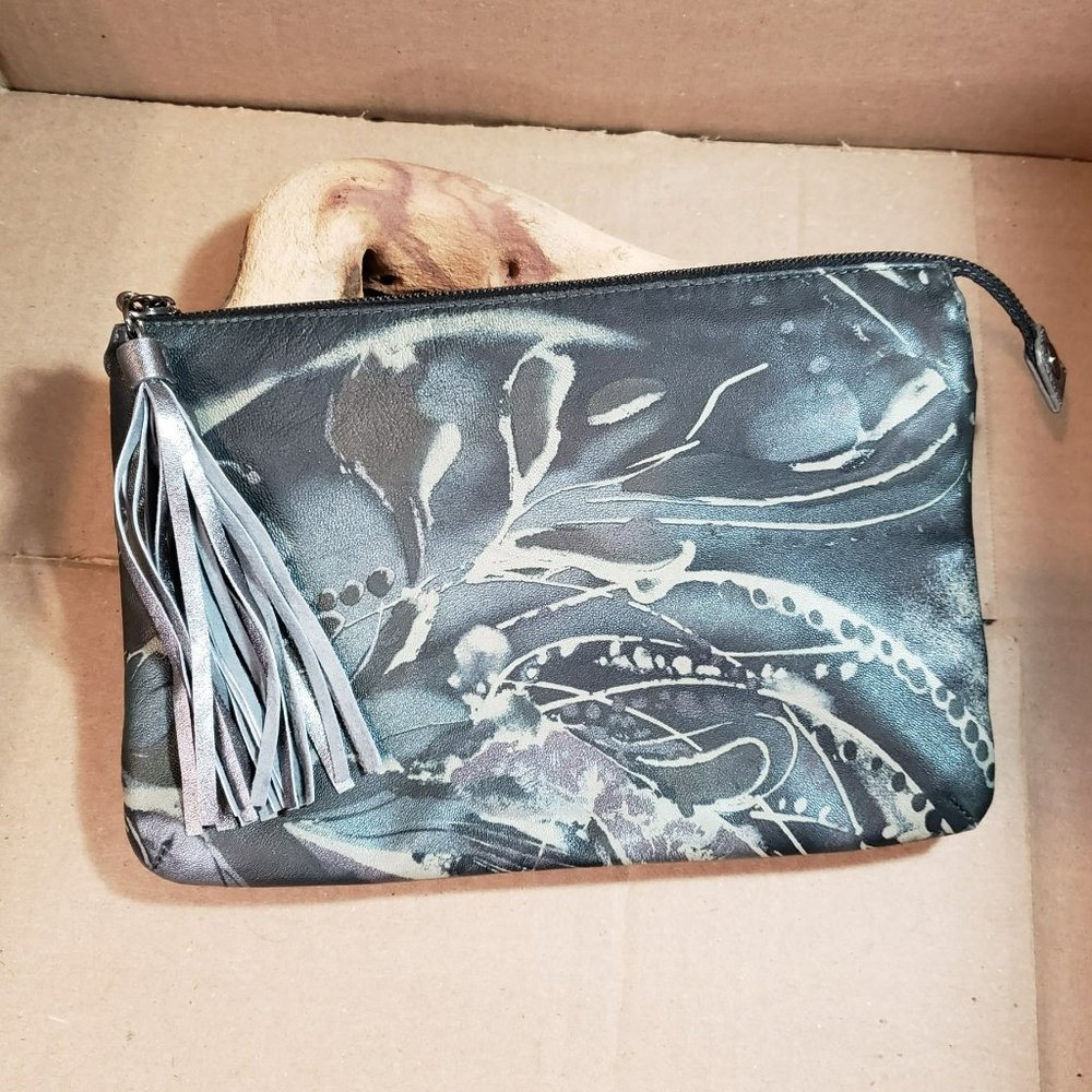 Sharif Watercolor Printed Lambskin Cosmetic Bag